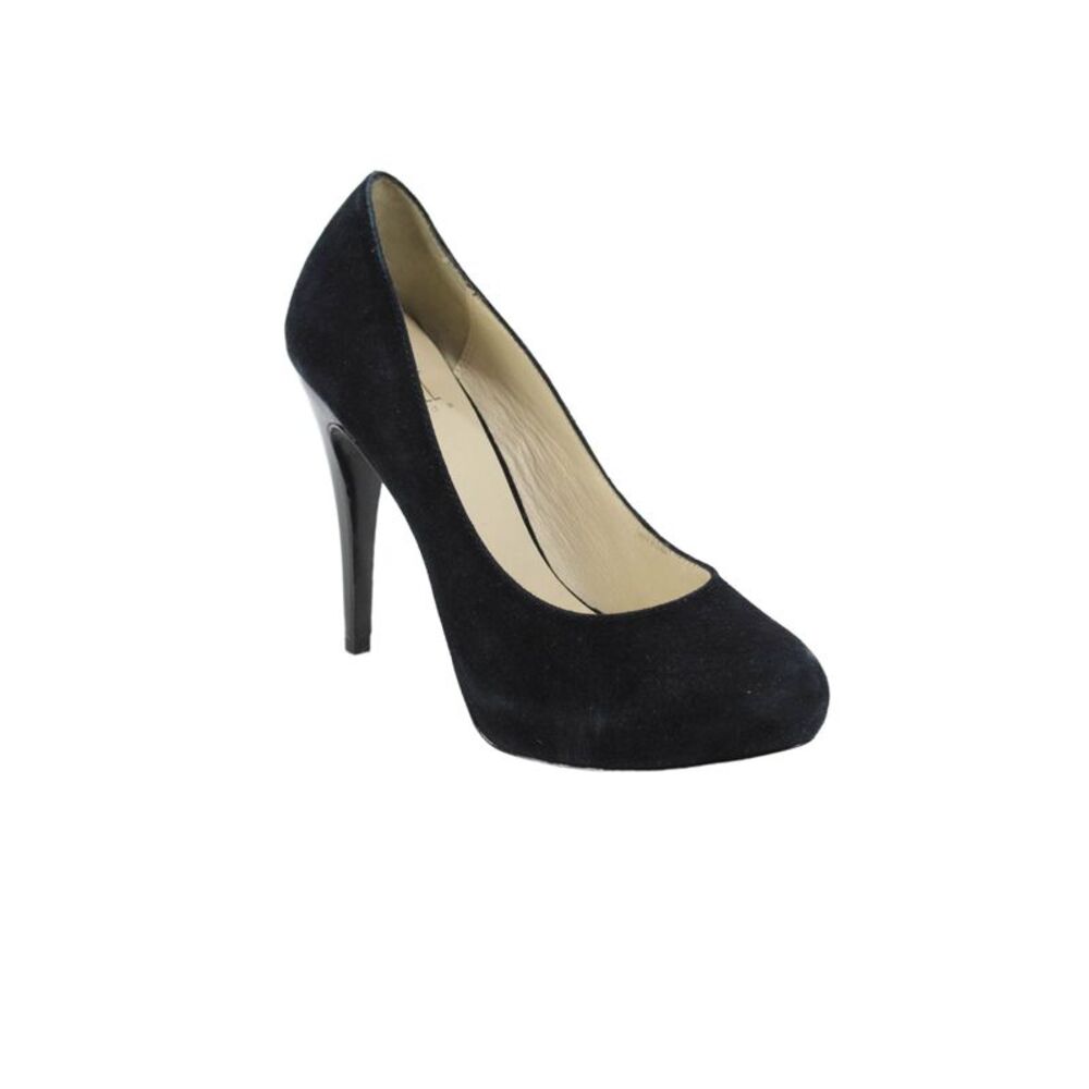 Pelle Moda Womens Suede Leather Platform Heels Shoes Black Size 7.5M